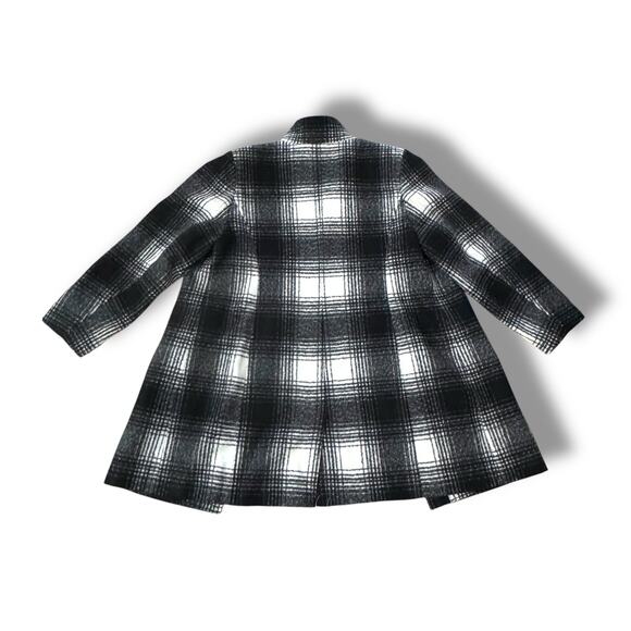 LOFT Plus Black White Plaid Wool Blend Coat Women’s Size 14 Winter Jacket - Picture 2 of 7